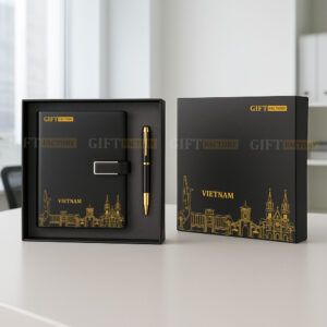 BỘ QUÀ TẶNG: SỔ + BÚT KIM LOẠI (QUÀ TẶNG DOANH NGHIỆP)