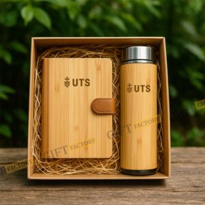 BỘ QUÀ TẶNG: SỔ BÌA TRE + BÌNH GIỮ NHIỆT TRE (QUÀ TẶNG DOANH NGHIỆP)