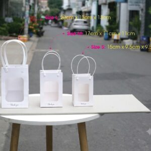 TÚI MICA TRẮNG/HỒNG, ĐÁY VUÔNG GF61